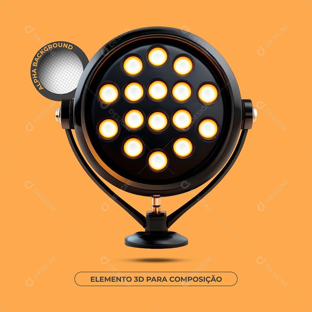 Elemento 3D Refletor De Luz Para Composição PSD