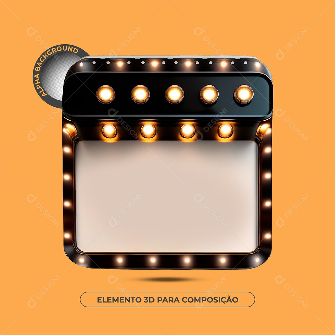 Elemento 3D Refletor De Luzes Para Composição PSD