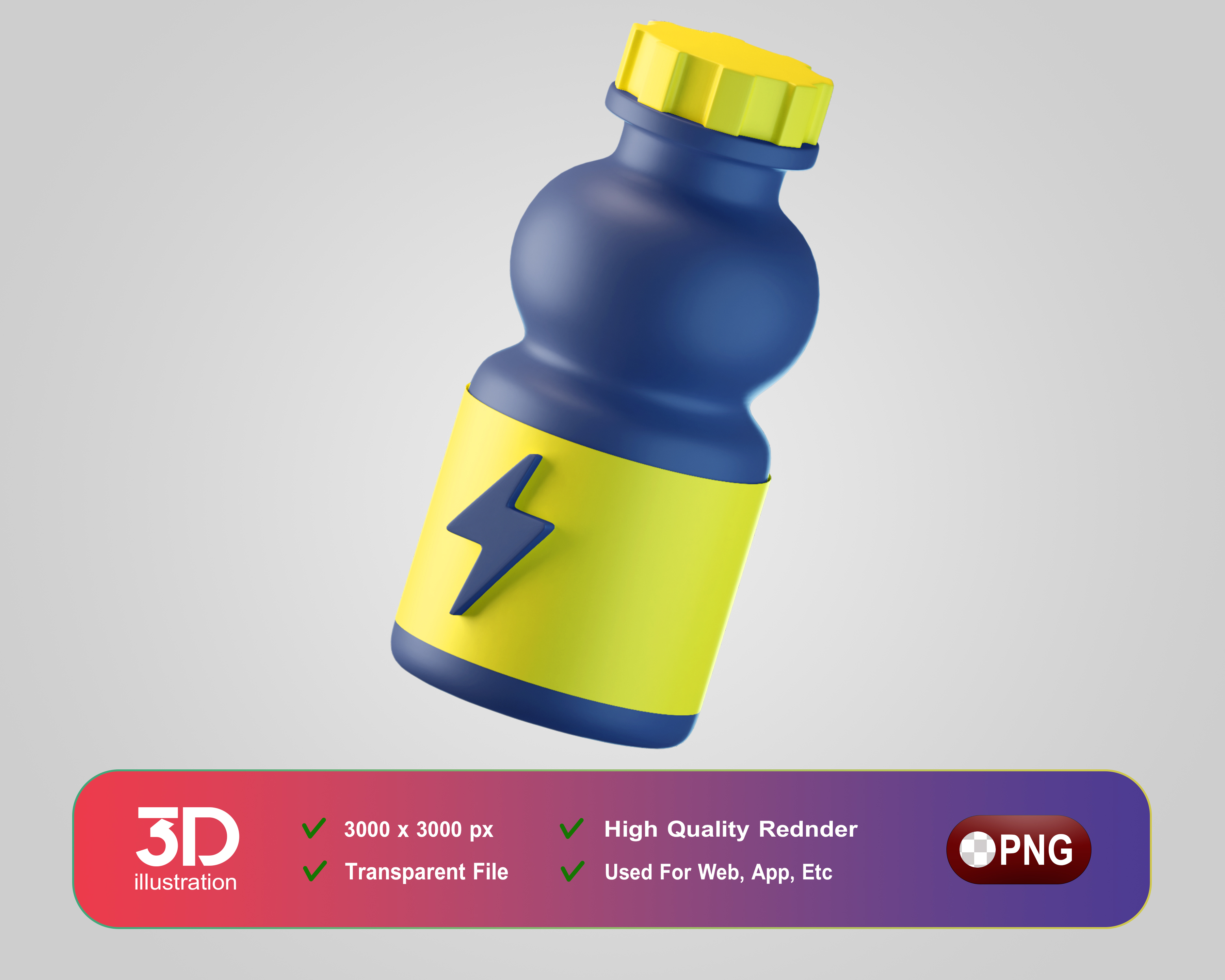 Bebida Energética Elemento 3D De Academia Para Composição PSD