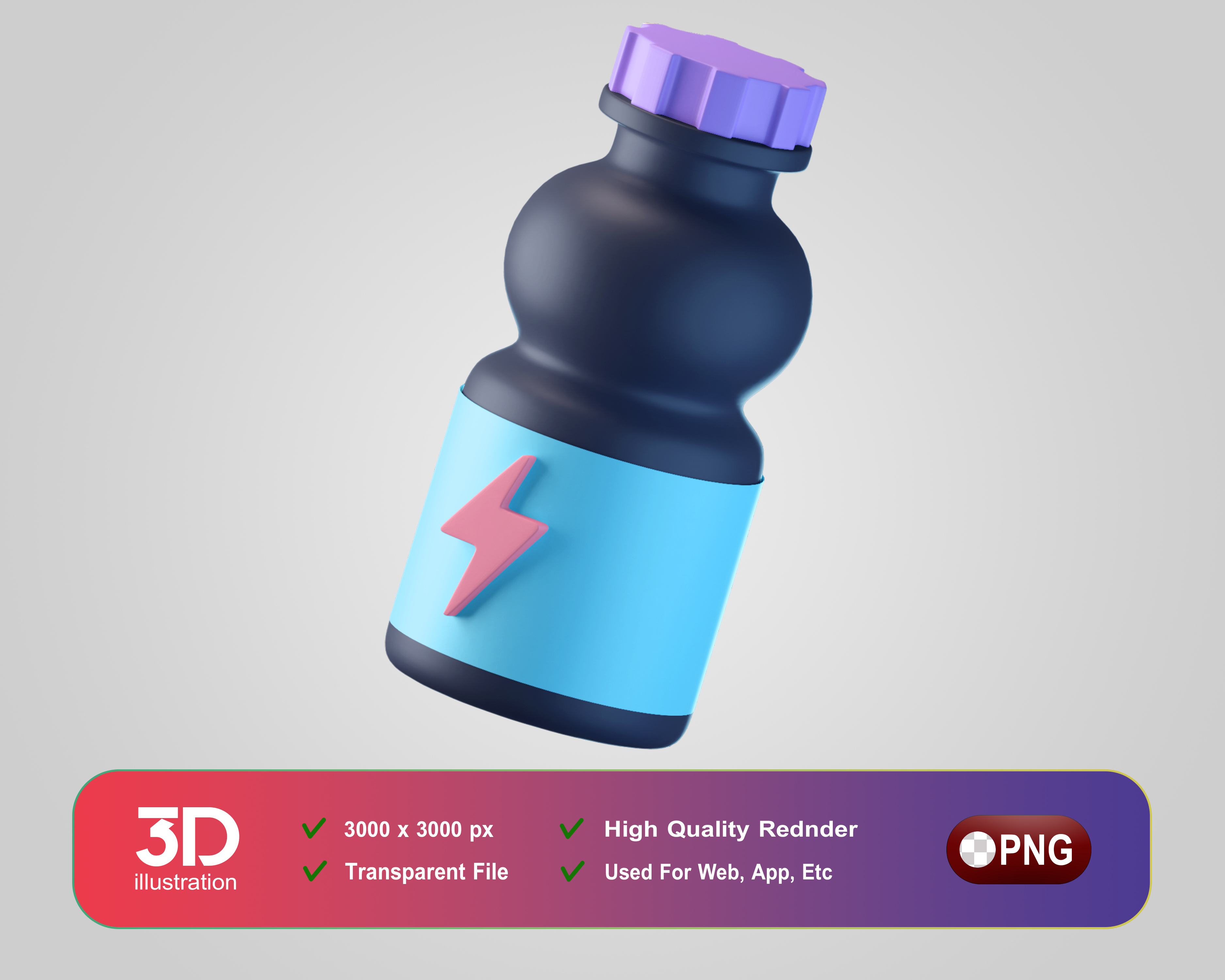 Bebida Energética Elemento 3D De Academia Para Composição PSD