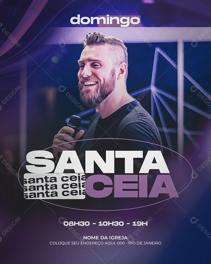 Social Media Santa Ceia Domingo PSD Editável