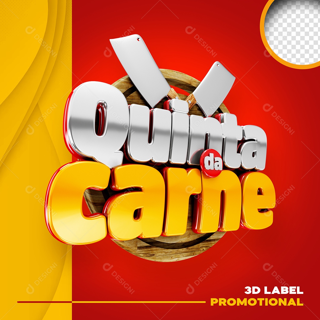 Quinta da Carne Selo 3D Para Composição PSD