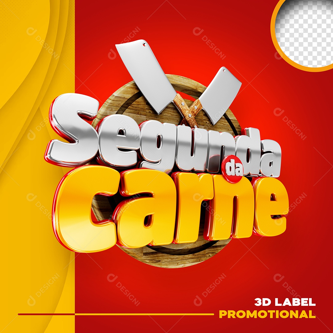 Segunda da Carne Selo 3D Para Composição PSD