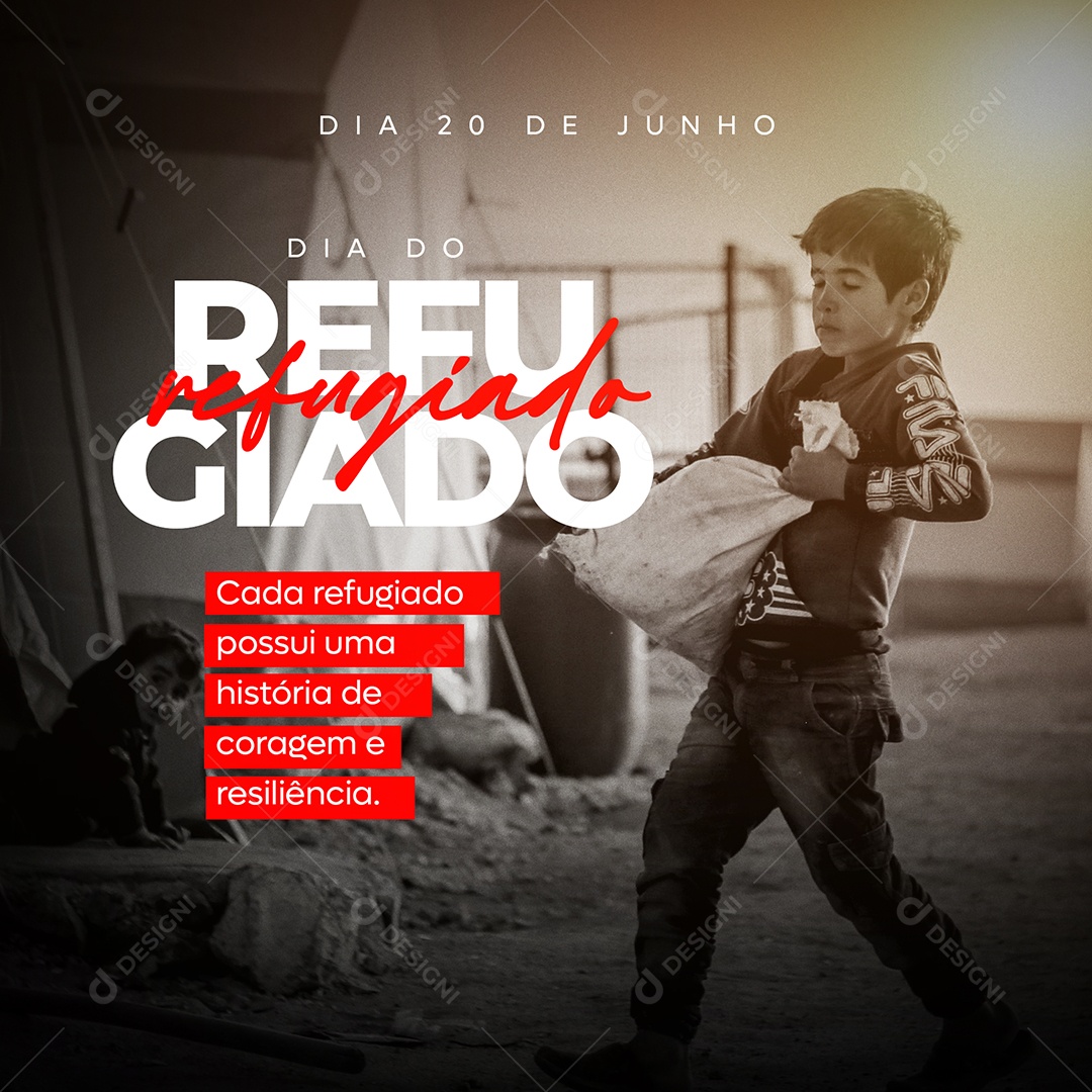 Social Media 20 De Junho Dia De Refugiado História de Coragem PSD Editável