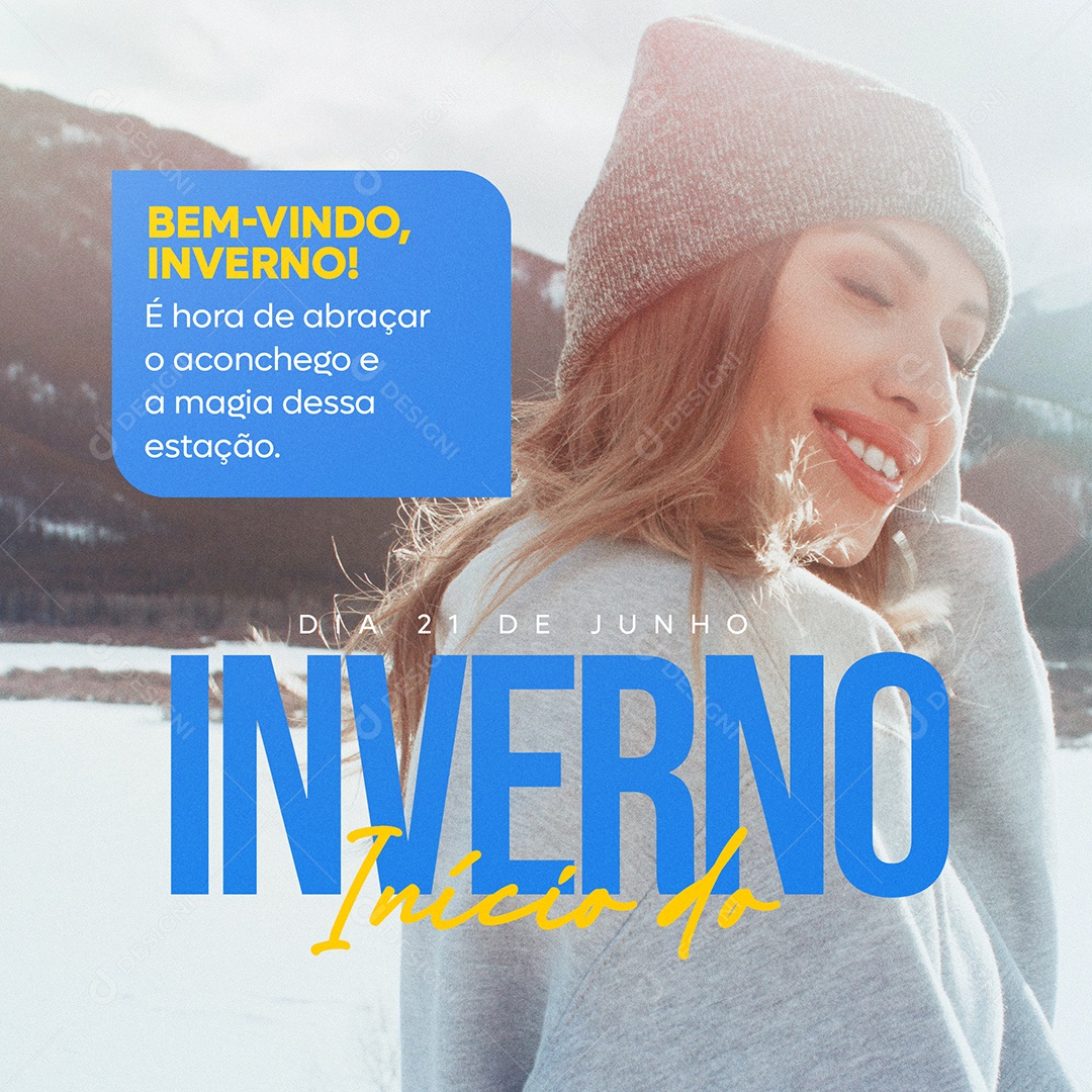 Bem Vindo Inverno 21 De Junho Social Media PSD Editável