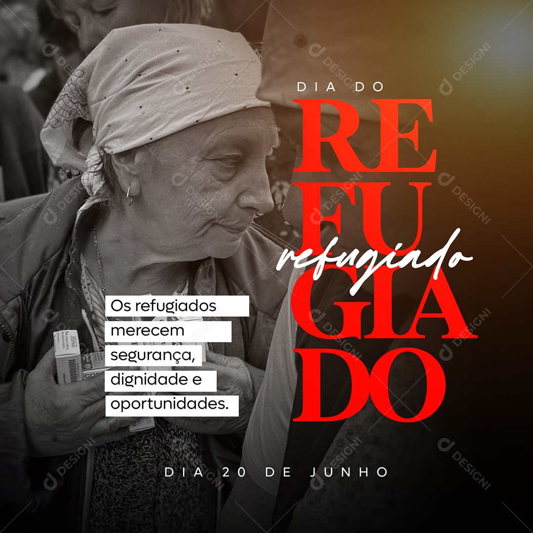 Social Media Dia Do Refugiado 20 De Junho Dignidade e Oportunidades PSD Editável