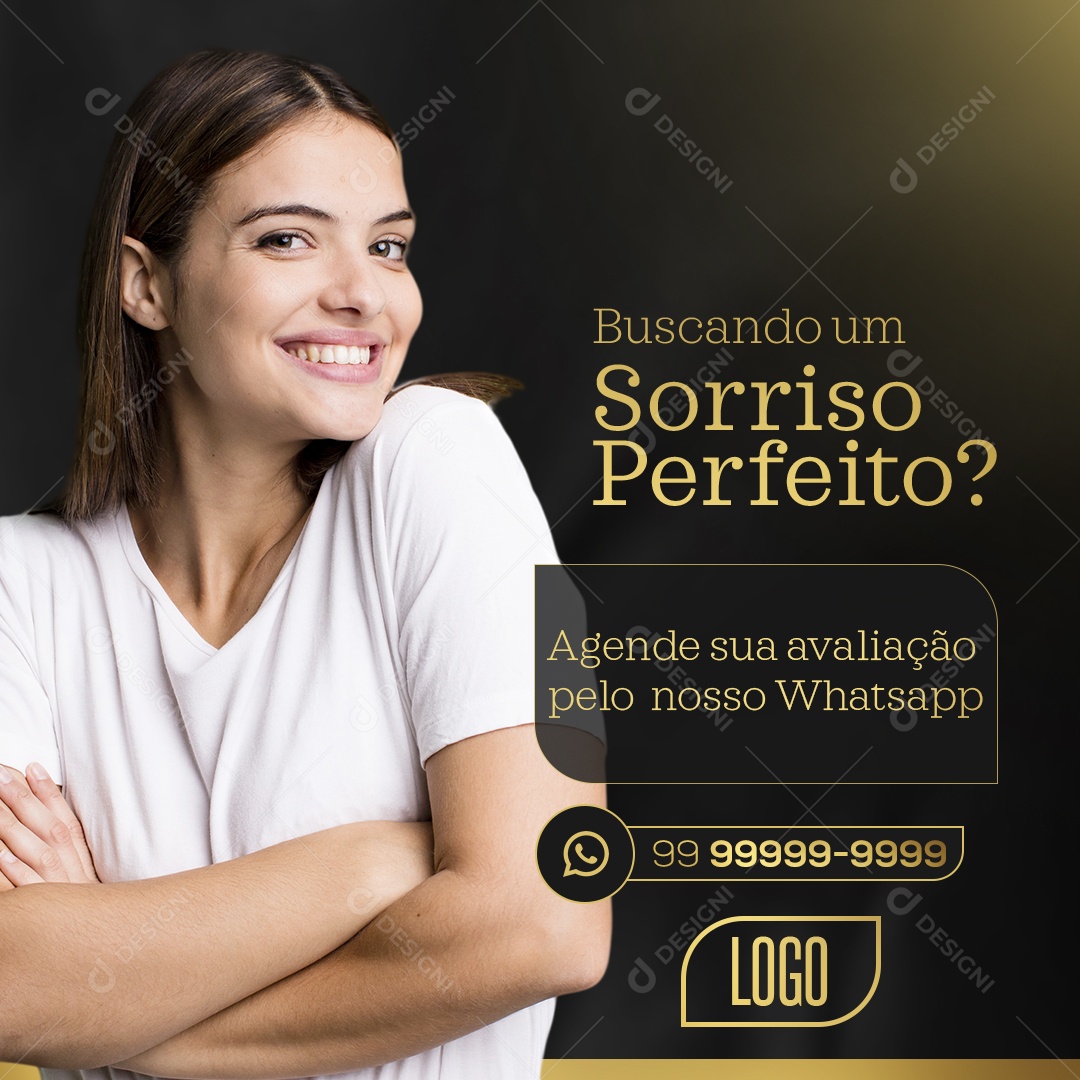 Buscando Um Sorriso Perfeito Agende Sua Avaliação Social Media PSD Editável