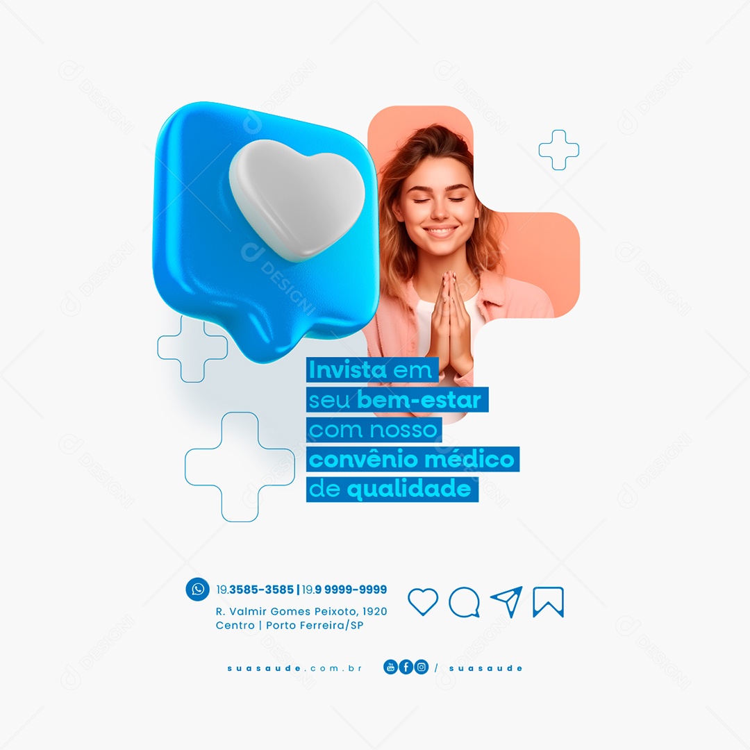 Invista Em Seu Bem-Estar Com Nosso Convênio Médico De Qualidade Social Media PSD Editável