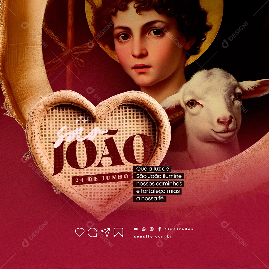 Que A Luz De São João Ilumine Nossos Caminhos Dia De São João Social Media PSD Editável