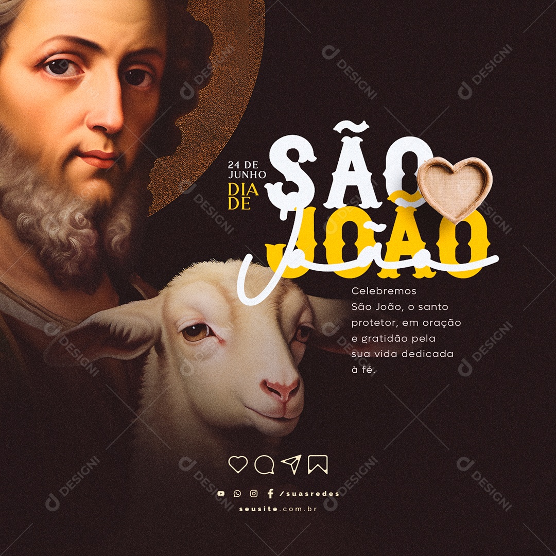 Celebremos 24 De Junho Dia De São João Social Media PSD Editável