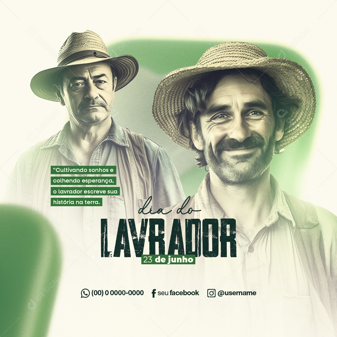 Cultivando Sonhos E Colhendo Esperança Dia Do Lavrador Social Media PSD Editável