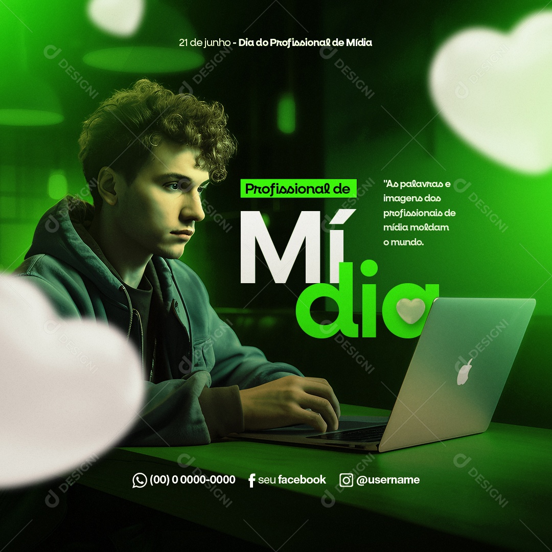 As Palavras E Imagens Dos Profissionais De Mídia Moldam O Mundo Social Media PSD Editável