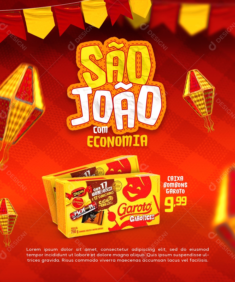 São João Com Economia Social Media PSD Editável