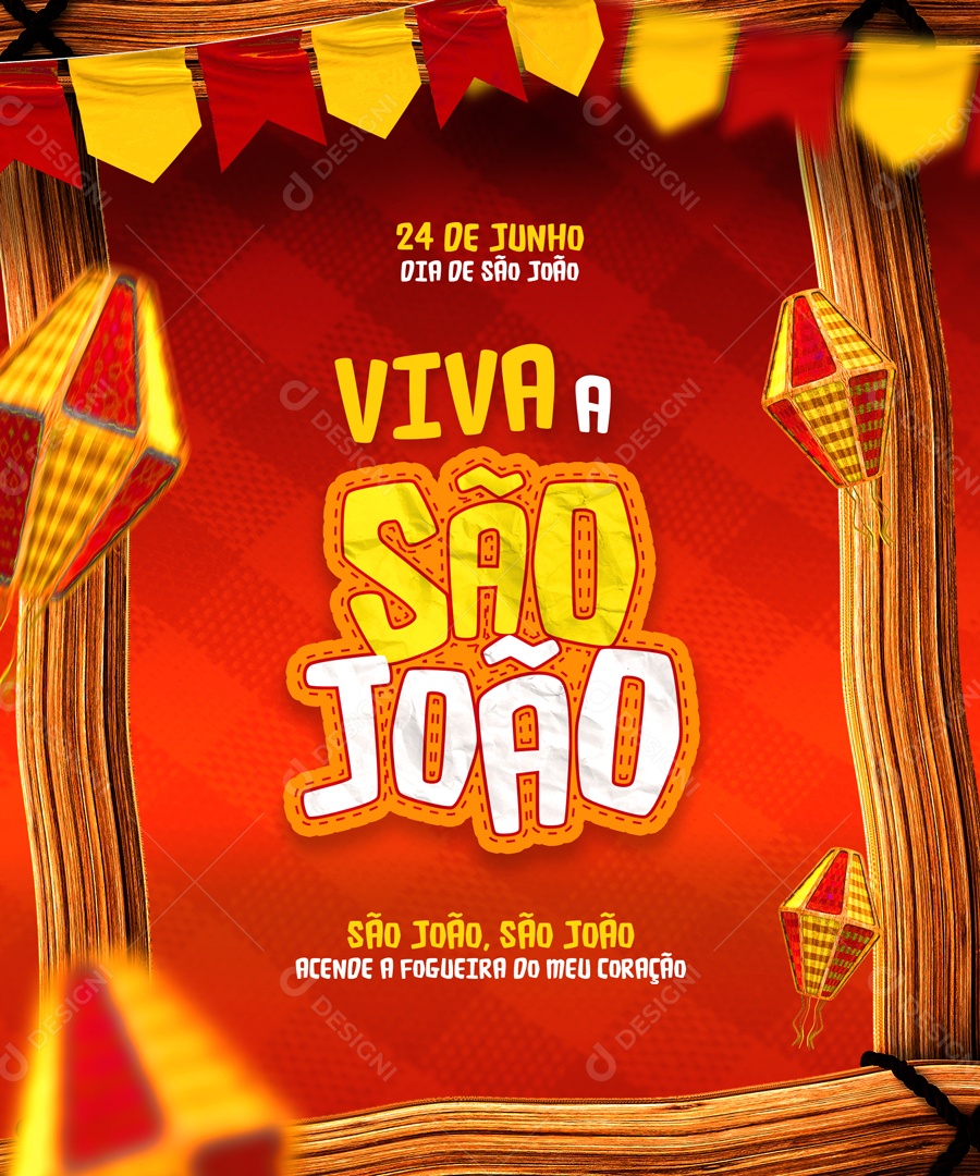 Viva a São João 24 de Junho Social Media PSD Editável