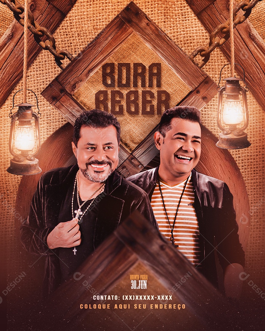 Flyer Feed Bora Beber Social Media PSD Editável