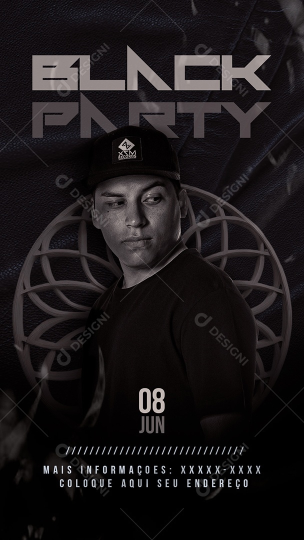 Flyer Story Black Party Social Media PSD Editável