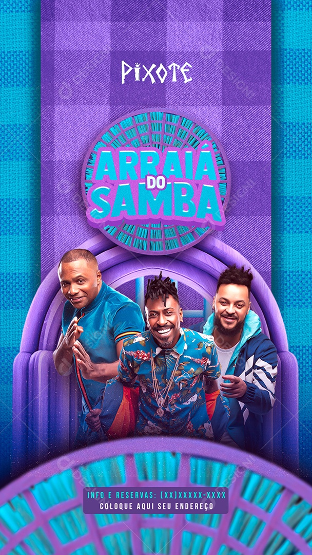 Social Media Flyer Story Arraiá Do Samba Pixote PSD Editável