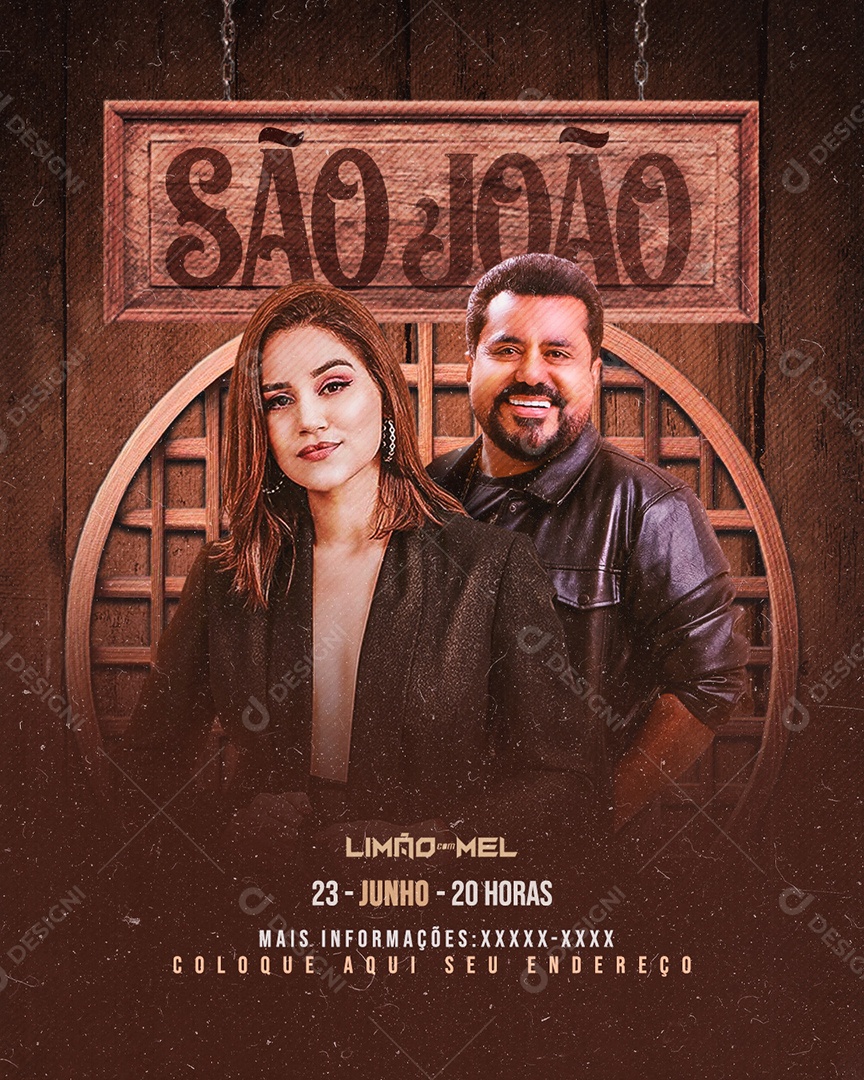 Flyer Feed Limão Com Mel São João Social Media PSD Editável
