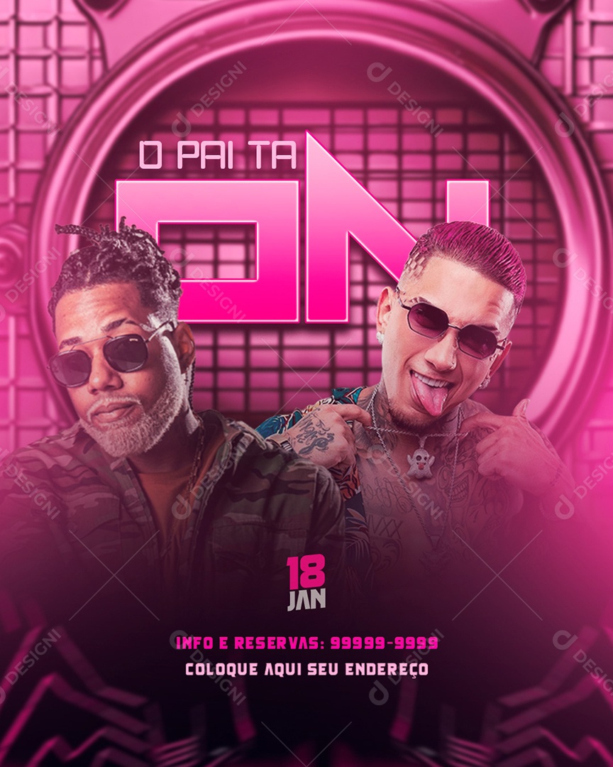 Social Media Flyer Feed O Pai Ta On PSD Editável