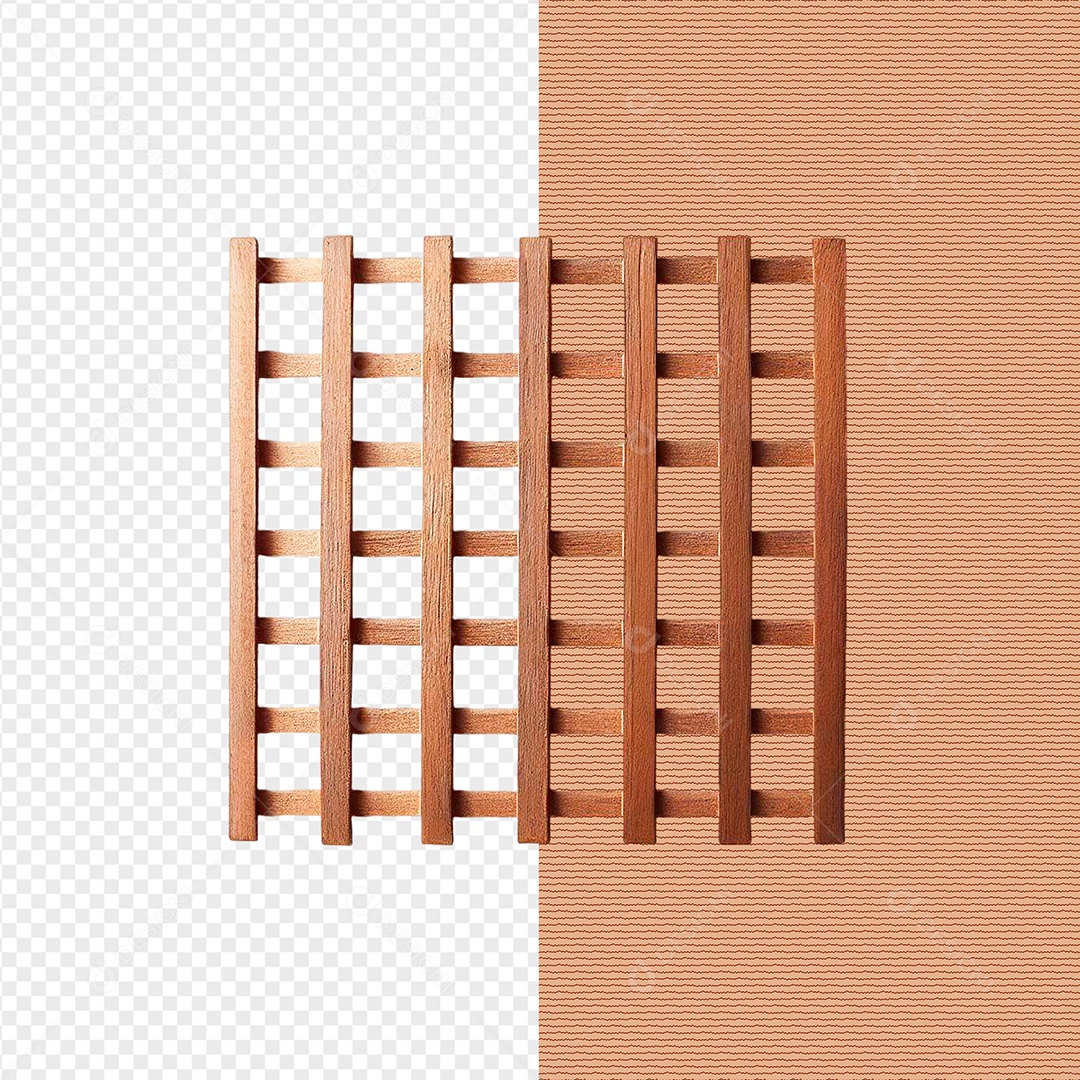 Grade De Madeira Elemento 3D Para Composição PSD