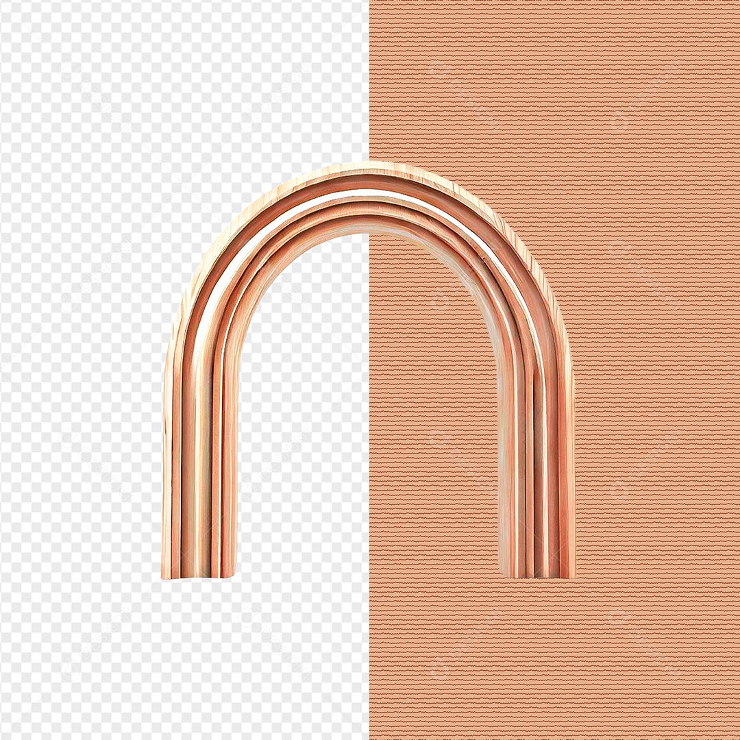Portal de Madeira Elemento 3D Para Composição PSD