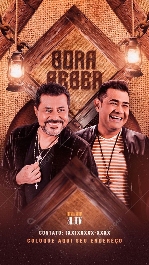 Flyer Story Bora Beber Social Media PSD Editável