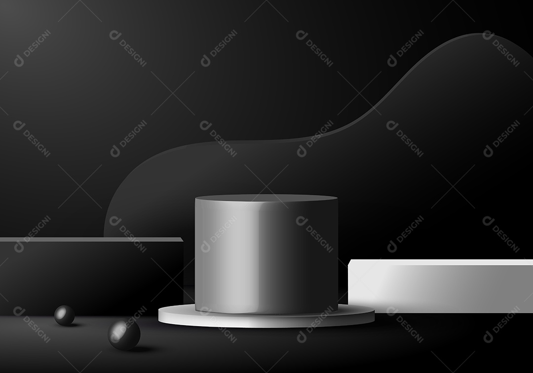 Cenário Na Cor Preta E Cinza Vetor EPS