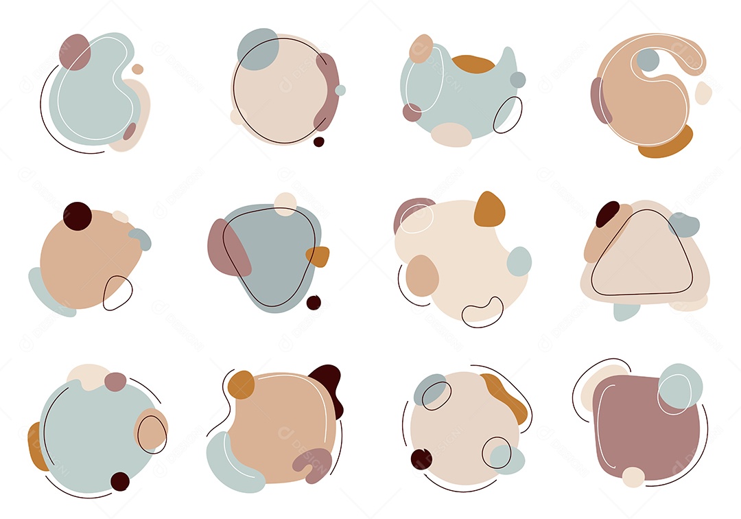 Conjunto De Formas Orgânicas Abstratas Vetor EPS