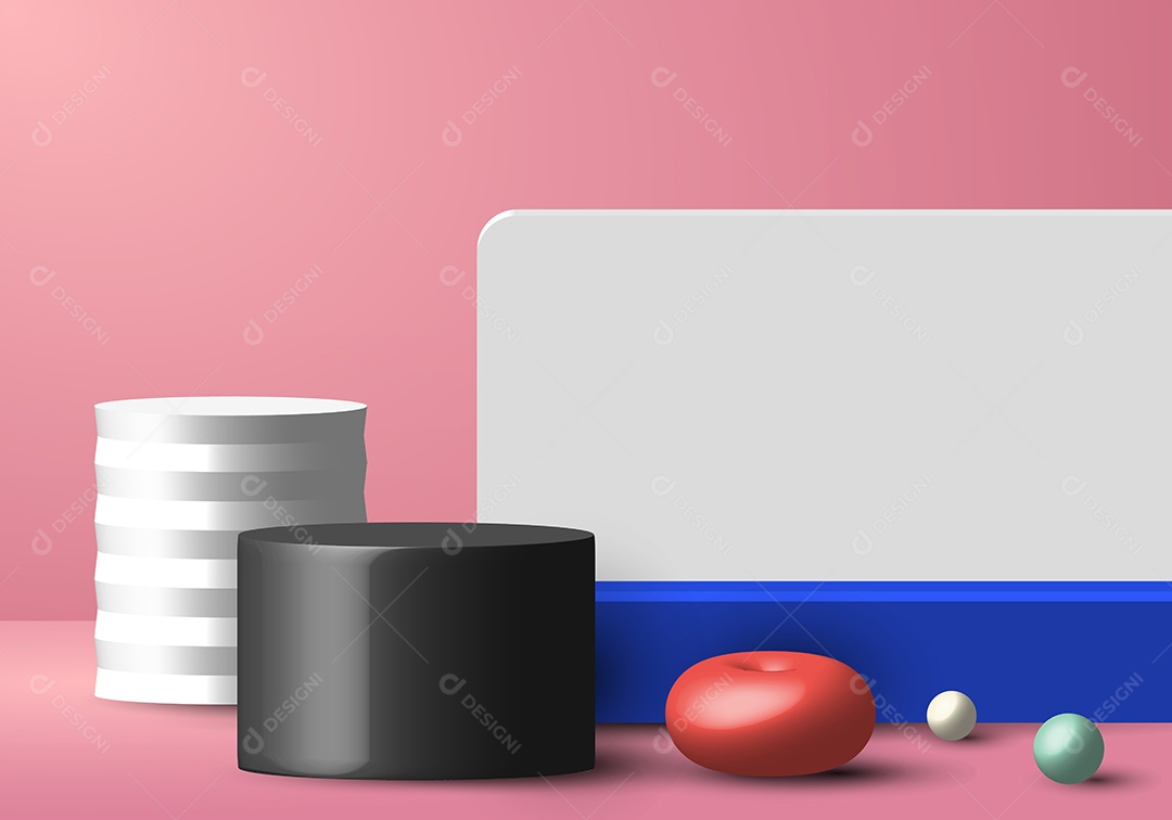 Cenário Esfera Geométrica Colorida Realista Vetor EPS