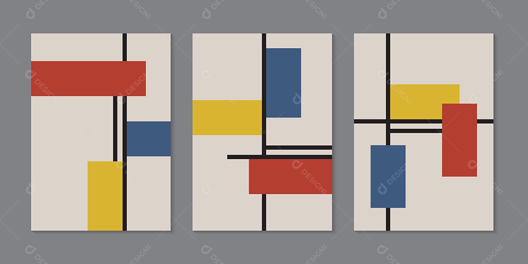 Conjunto de Retângulos Geométricos Vetor EPS