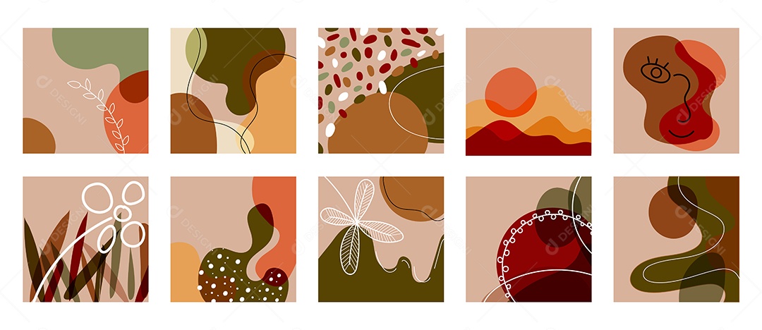 Conjunto de Arte de Linha Desenhada Vetor EPS