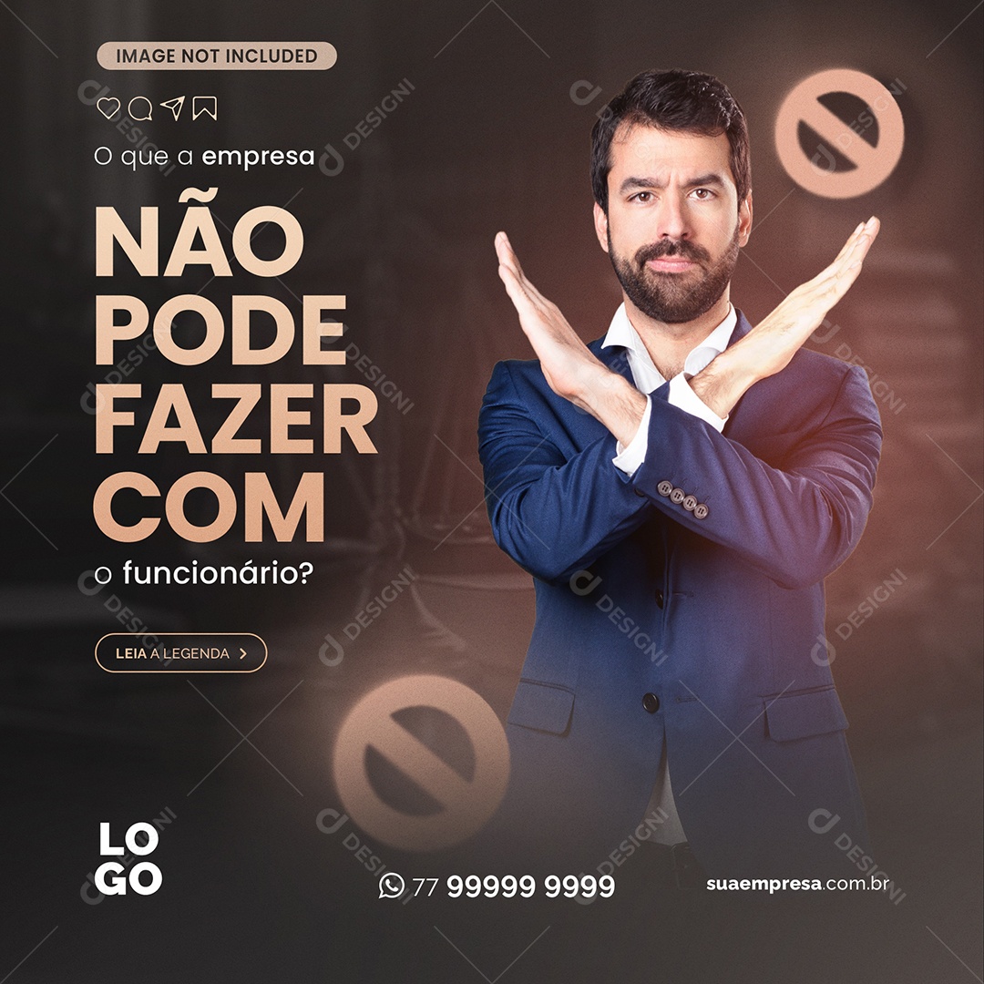 o Que a Empresa Não Pode Fazer Social Media PSD Editável