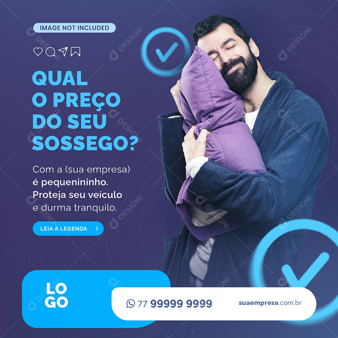 Qual o Preço de Seu Sossego Social Media PSD Editável