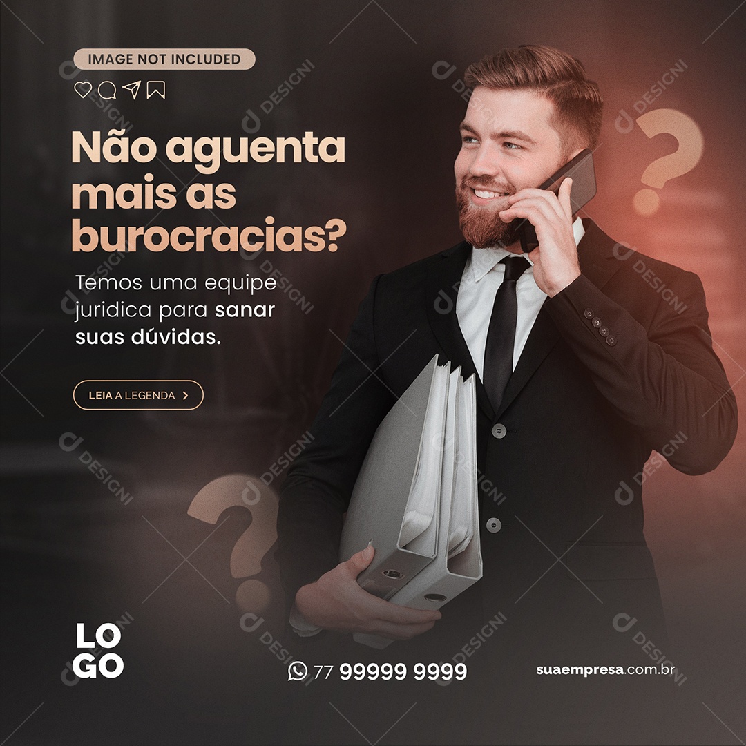 Não Aguenta Mais as Burocracias Social Media PSD Editável