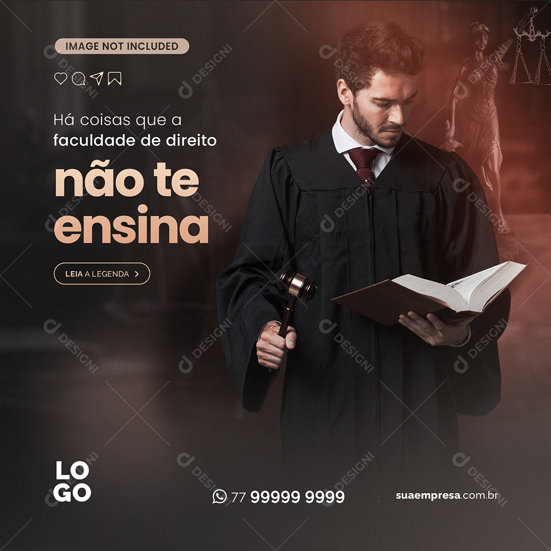 Há Coisas Que a Faculdade de Direito Não te Ensina Social Media PSD Editável