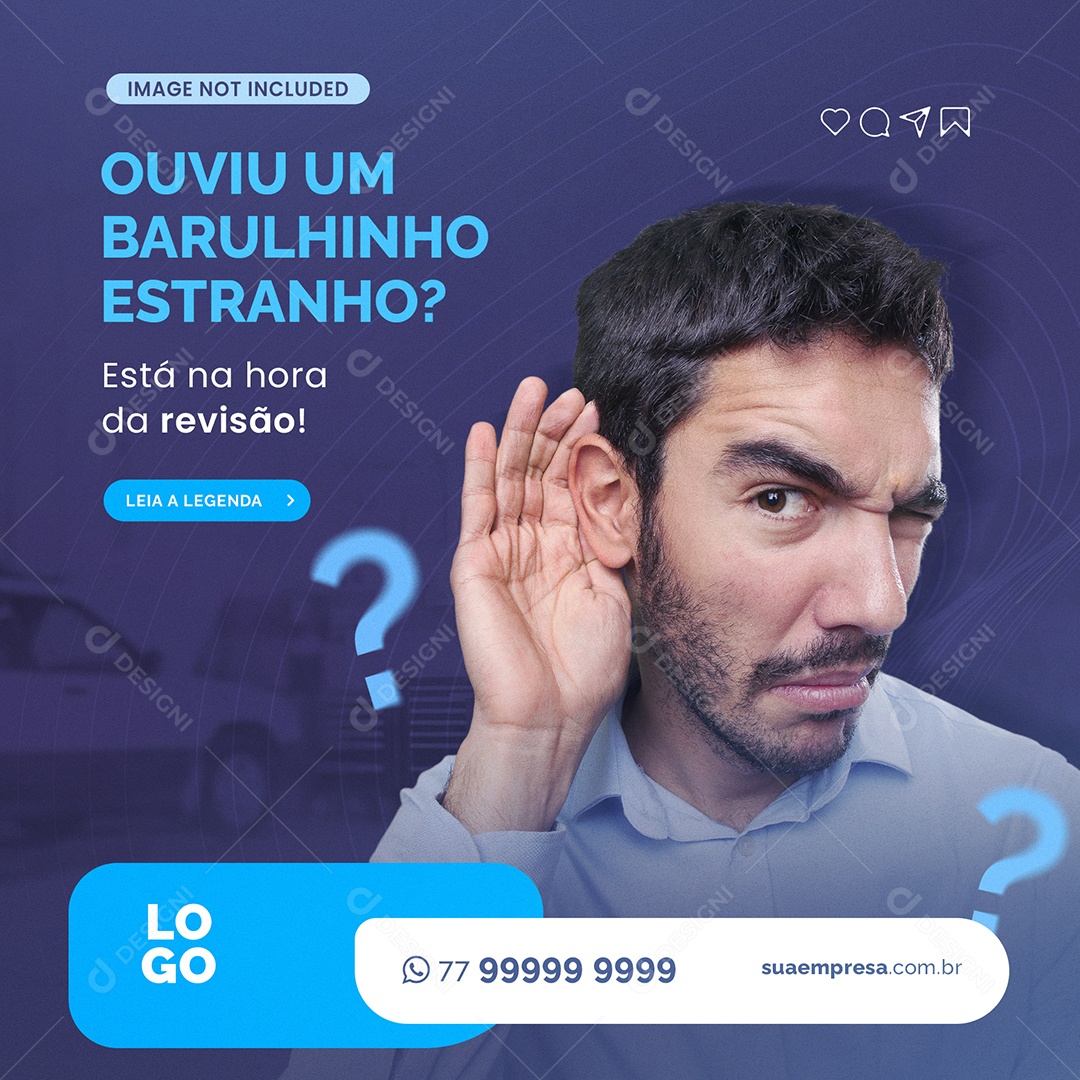 Ouviu Um Barulho Estranho Esta na Hora da Revisão Social Media PSD Editável