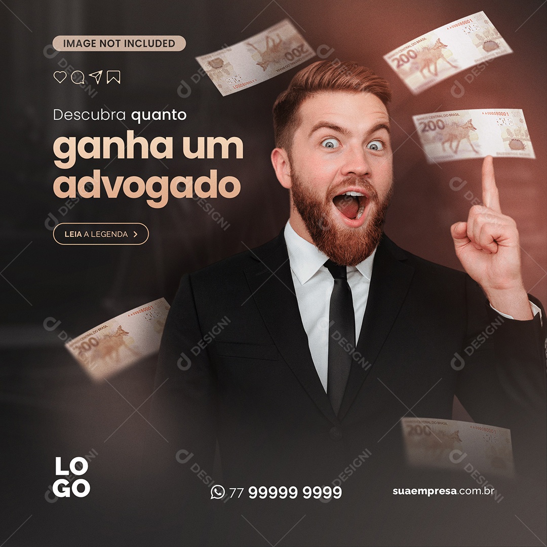 Descubra Quanto Ganha Um Advogado Social Media PSD Editável