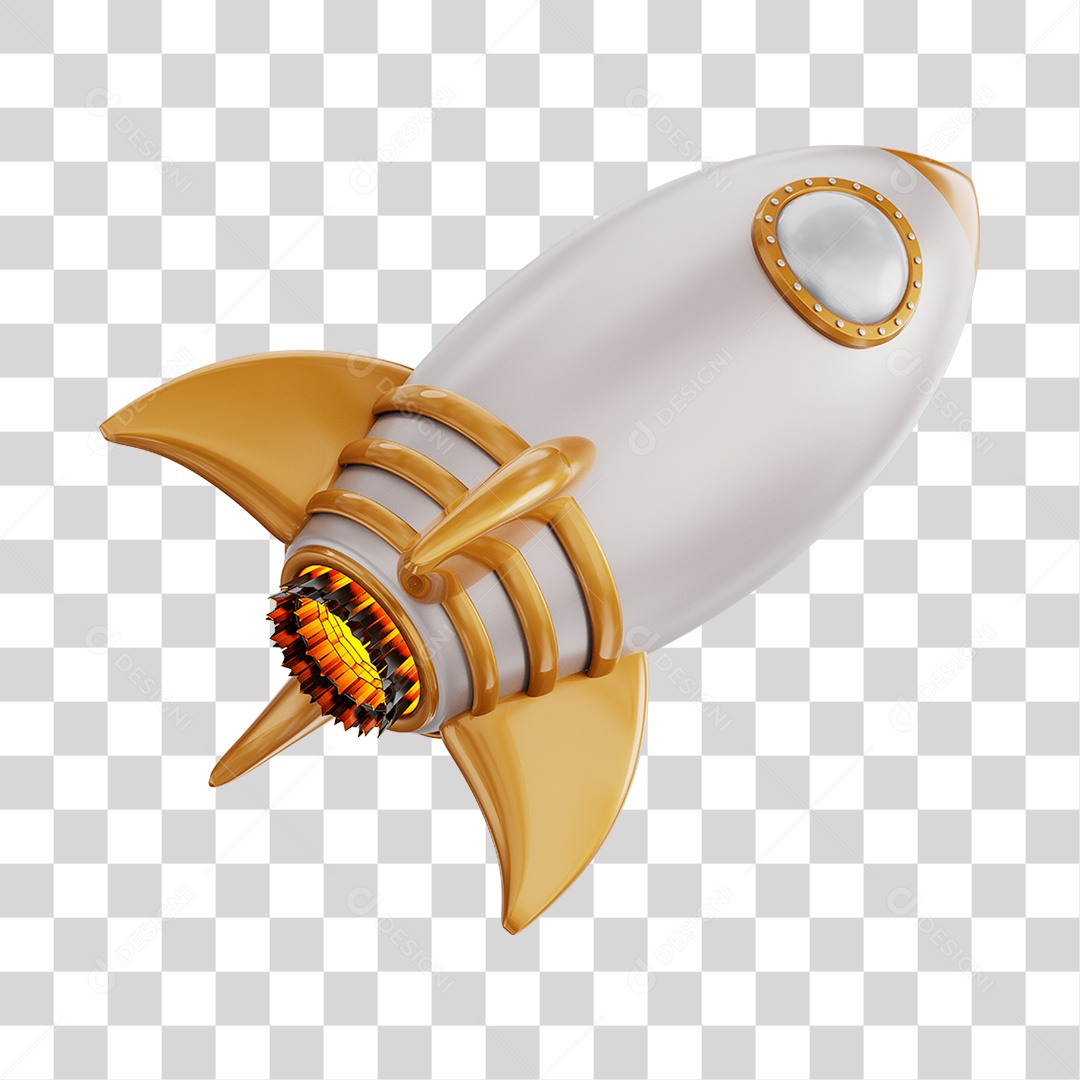 Foguete Amarelo Elemento PNG Transparente