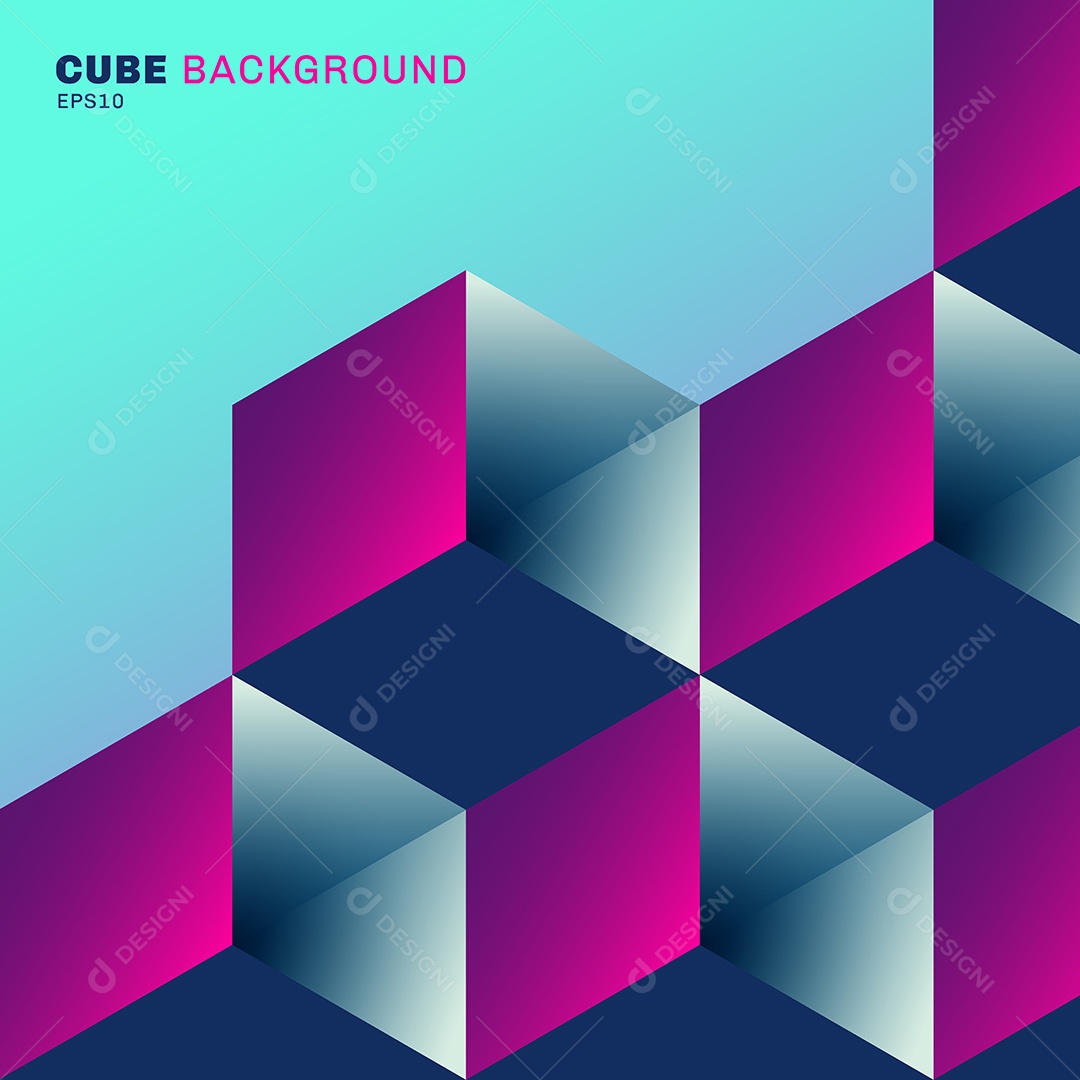 Cenário Cubo Geométrico Abstrato Vetor EPS