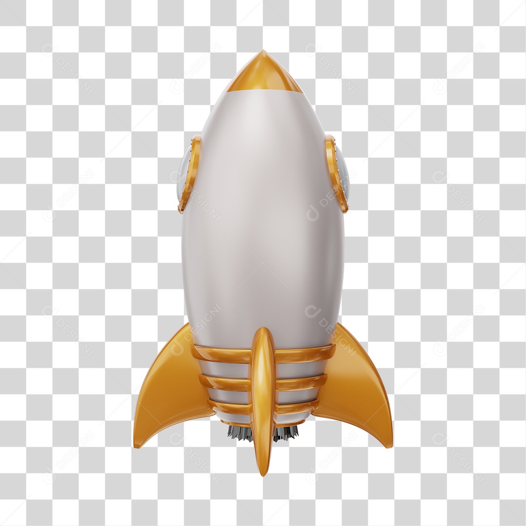 Foguete Amarelo Elemento PNG Transparente