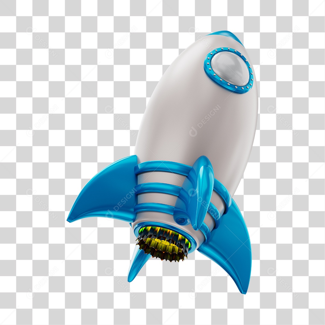 Foguete Azul Elemento PNG Transparente