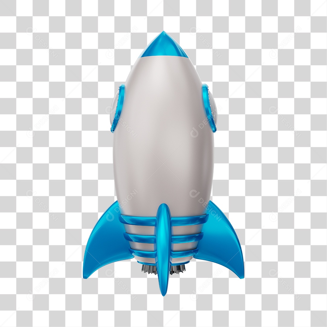 Foguete Azul Elemento PNG Transparente