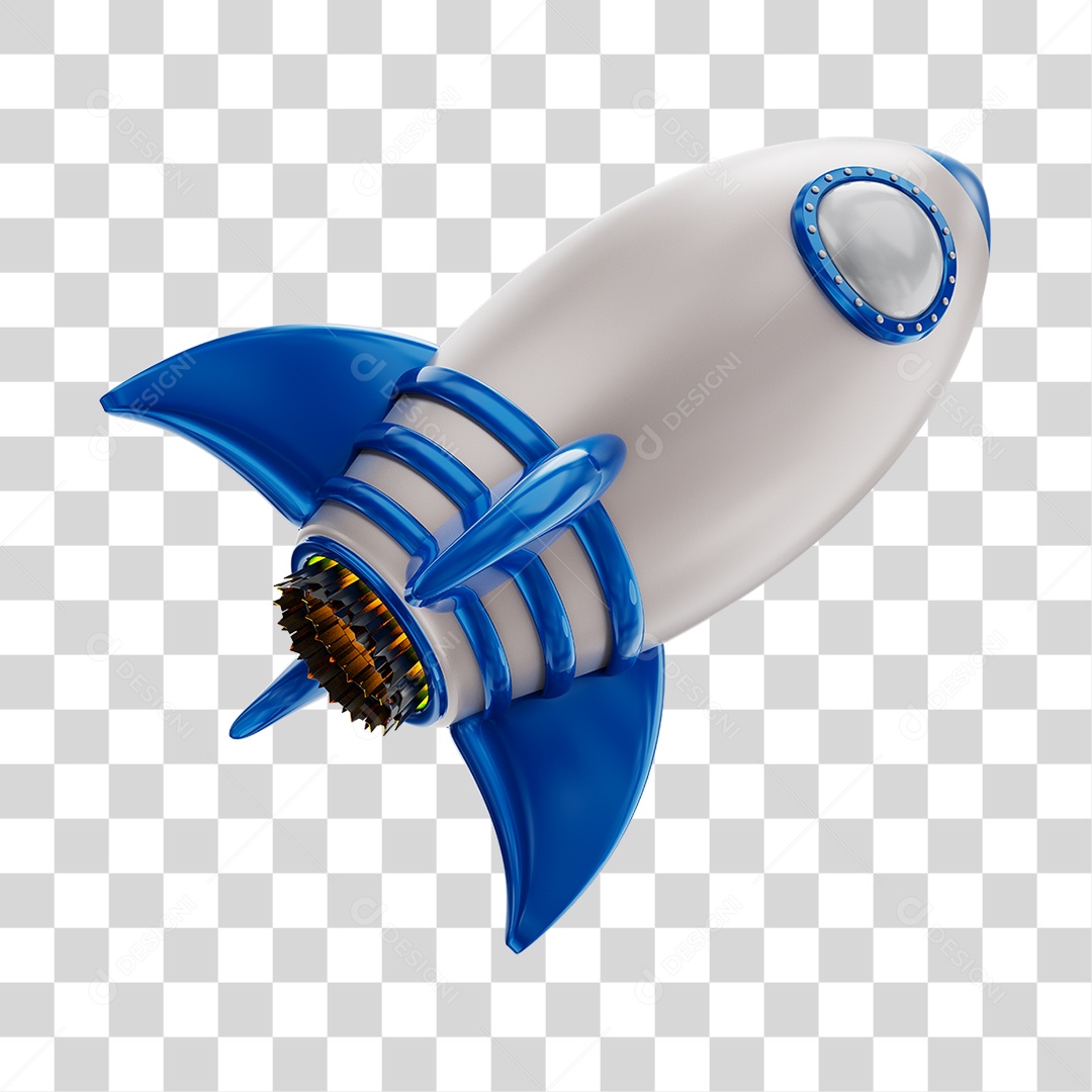 Foguete Azul Elemento PNG Transparente