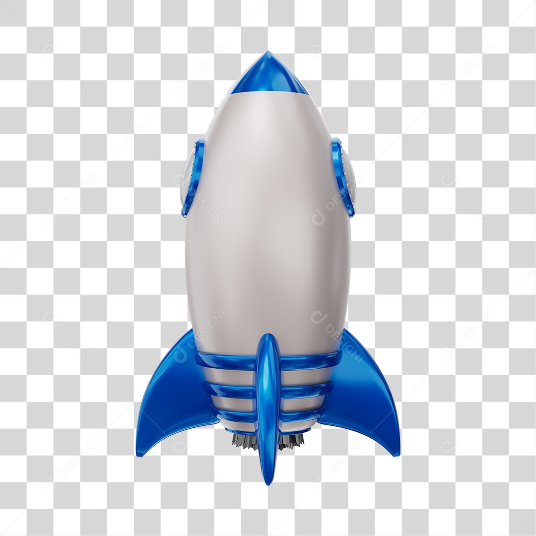 Foguete Azul Elemento PNG Transparente