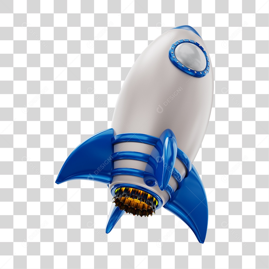 Foguete Azul Elemento PNG Transparente
