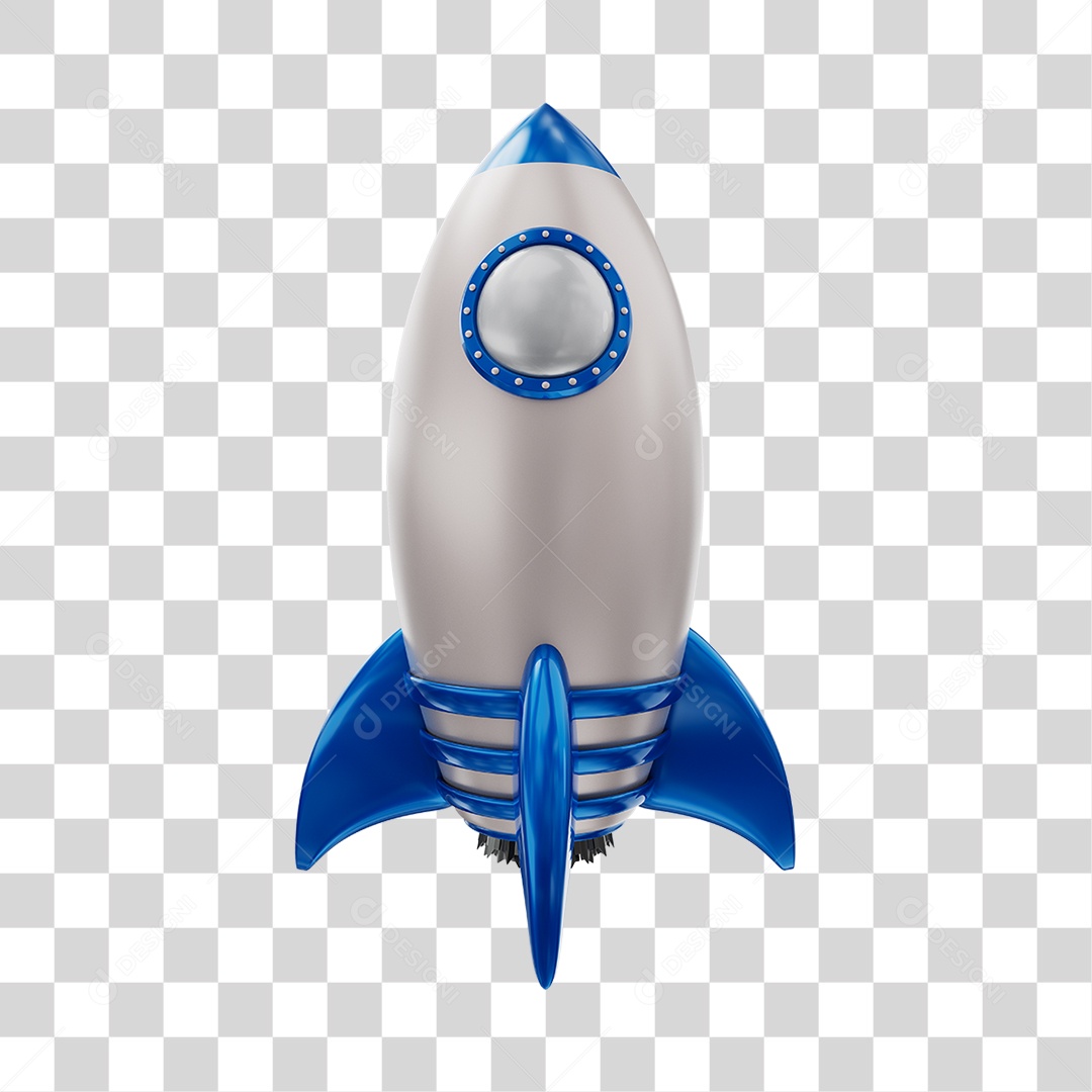 Foguete Azul Elemento PNG Transparente