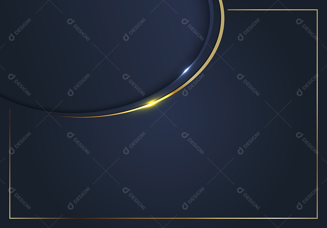Cenário Estilo de Luxo  Curva de Ouro Fundo Azul Vetor EPS