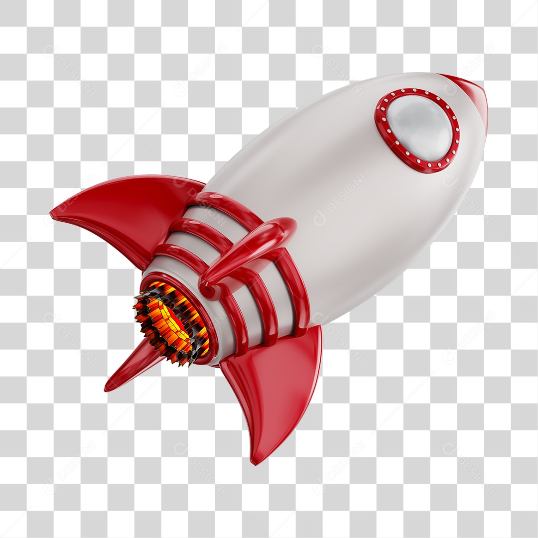 Foguete Vermelho Elemento PNG Transparente