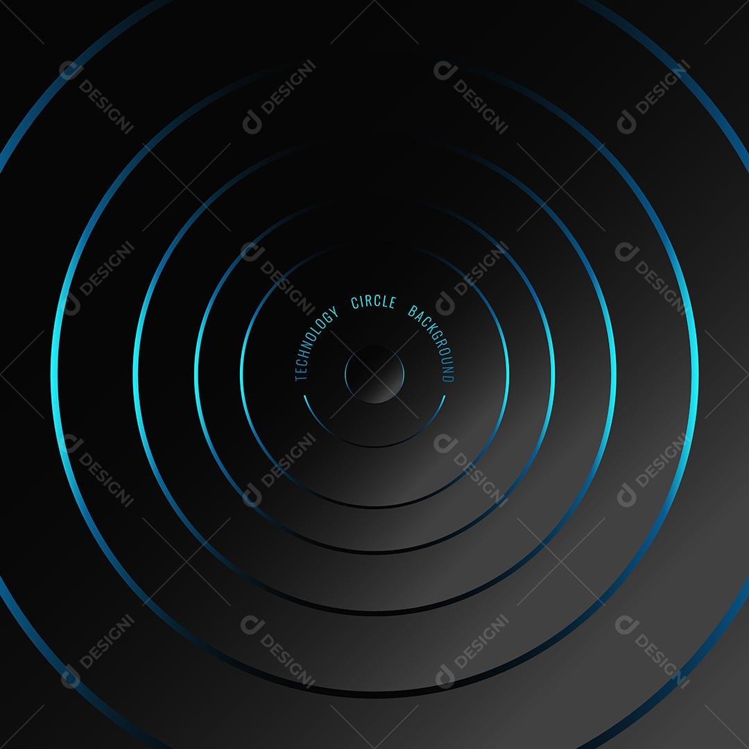 Cenário Círculos Brilhantes de Néon Azul Abstrato Vetor EPS