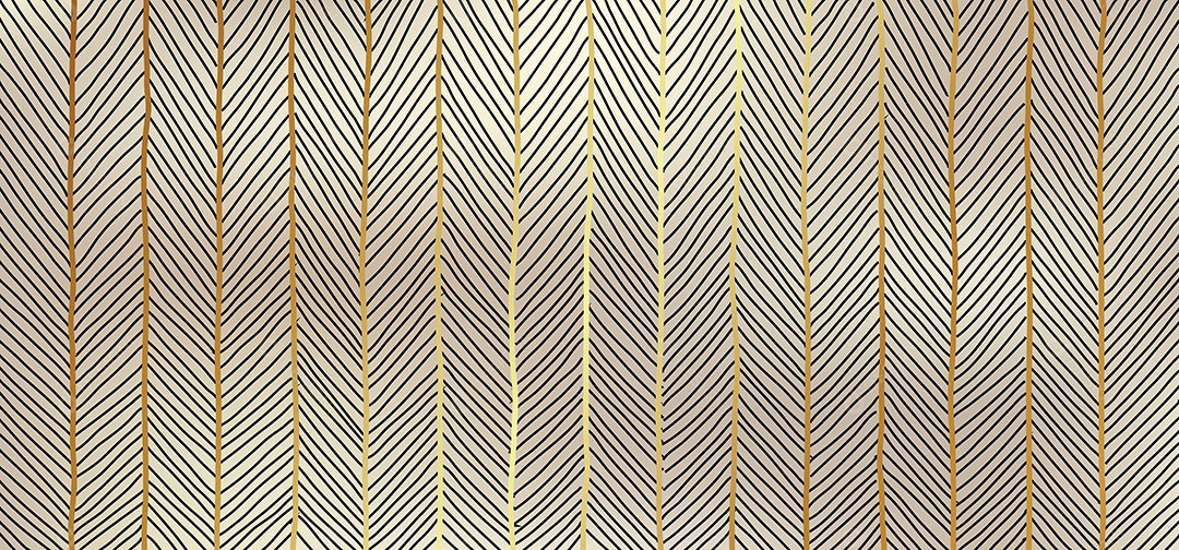 Cenário Linhas Douradas Desenhadas à Mão Vetor EPS